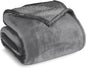 Bare Home Sherpa Fleece Blanket - Throw/Travel Size - Blanket for Bed, Sofa, and Couch - Warm & Lightweight - Fluffy & Soft - Reversible (Throw/Travel, Grey with Grey Sherpa)