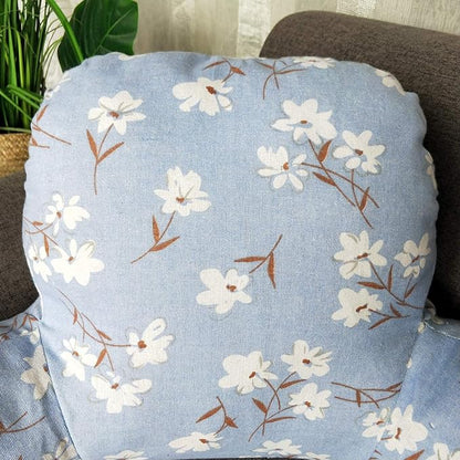 Bohemian Printed Reading Pillow with Support Arms Soft Bed Rest Pillows Back Support Cushion for Kids Reading Watching TV Sitting Up in Bed (20"×15"×8",Blue Floral)