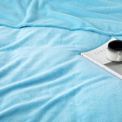 IR Imperial Rooms Fleece Blanket Twin Size 60 x 80 Inches - Super Soft Fluffy Light Blue Throw Blanket for Sofa and Bed - Warm and Cozy Lightweight 400 GSM Microfiber Bed Throws Blankets
