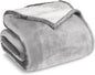 Bare Home Sherpa Fleece Blanket - Throw/Travel Size - Blanket for Bed, Sofa, and Couch - Warm & Lightweight - Fluffy & Soft - Reversible (Throw/Travel, Light Grey)