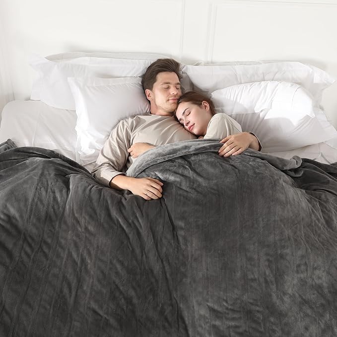 Heated Blanket King Size, Soft Cozy Upgraded Flannel Electric Blanket Dual Control with 5 Heating Levels & 10 Hours Auto Off, Fast Heating & ETL & FCC Certification, 100" x 90", Silver Gray