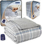 Thermee Micro Flannel Heated Blanket With Sherpa Back, 10-Setting Electric Full Size, Programmable, Ultra-Soft Throw, Heating Thermal - Fashion Plaid Gray