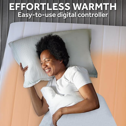 Sunbeam Electric Restful Quilted Heated Mattress Pad Full 75" x 54" 12 Heat Settings 12-Hour Auto Shut-Off Extra-Cozy Fabric Deep Pocket Fit Machine Washable
