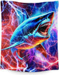 Shark Blanket Gifts for Kids, Boys - 30" x 40" Funny Cozy Furry Throws Blankets Stuff for Crib, Office & Lap