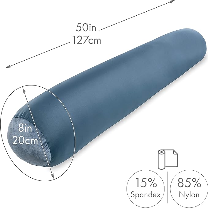 Case Only - Body Pillow Cover Stylish Silky Super Soft - 85% Spandex/ 15% Nylon Blend, Beauty - Breathable Pillowcase - Gentle on Hair Size 48 X 8, Dark SlateGrey