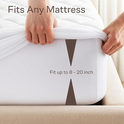 Niagara Cotton Mattress Pad Full 54x75 - Non Noisy Cooling Breathable Ultra Plush Absorbent Protector Extra Deep Fits 20 Inches Deep Mattress