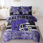 Erosebridal Rugby Football Bed in A Bag Sports Helmet Bedding Set for Boys Girls Women Men Football Silhouette Rugby Decor Comforter Sets with Sheets King Size 7Pcs