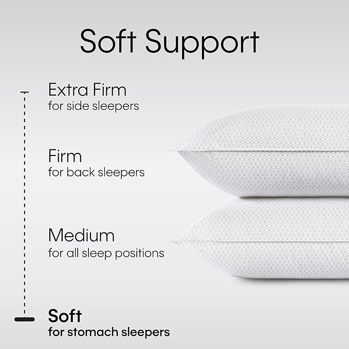 Calvin Klein Geometric Print 20" x 28" Standard/Queen Size Set of 2 Bed Pillows for Sleeping, White