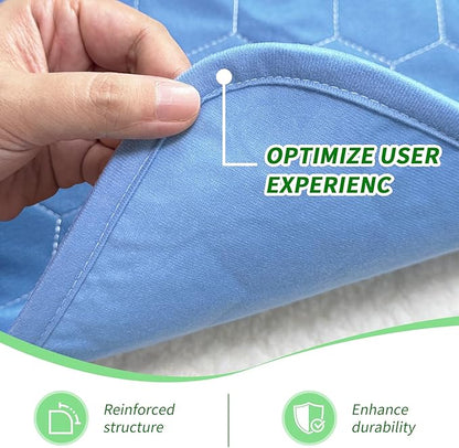 Waterproof Washable Underpads Pee Pad (Blue 34" x 52" 2 Pack), Reusable Absorbency Bedwetting Incontinence Bed Pads for Kids Adults Elderly Dog Pet, Puppy Pads for Mattress Couches Sofas Floors