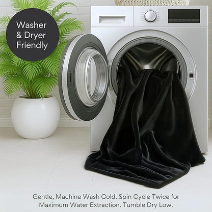 Waterproof Blanket King Size, Black & Gray 82x82"- Water Proof and Stain Resistant Blankets for Couples Bed Intimacy, Fleece Moisture Absorbent, Layered Sheet Protector, Leakproof Protective Top Cover