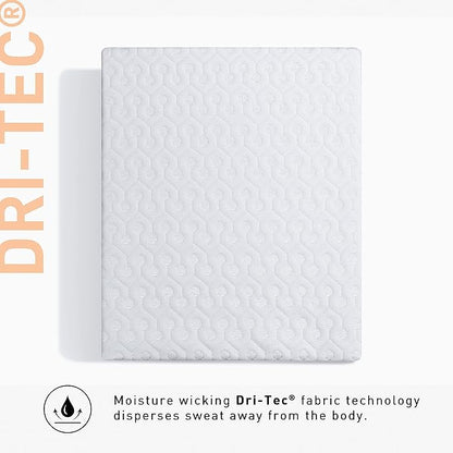 Bedgear Twin XL Dri-Tec Waterproof Mattress Protector – Adjustable Base Compatible, Washable & Breathable with Deep Pockets – Fits 18” Mattress – White