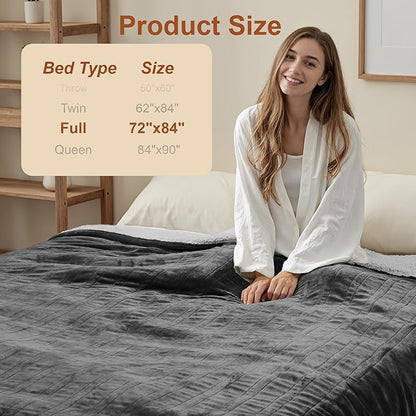 Electric Blanket Heated Full Size, Ultra-Soft 84" x 72" Heating Blankets, Fast, Even & Efficient Heating, 1-12 Hours Auto-Off and 6 Heatin Settings, UL Listed for Safety, Warm Gift for Grandma