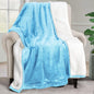 Utopia Bedding Sherpa Blanket Throw Size (Washed Blue, 50x60 Inches) - Soft Lightweight Plush Fleece Reversible Blanket for Bed, Sofa, Couch, Camping and Travel