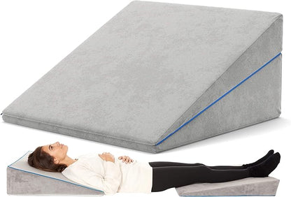 Bed Wedge Pillow – 3 In 1 Support - Adjustable to 4.5, 7.5 & 12 Inches – Combination Zipper Technology | Memory Foam Bed Wedge pillow for sleeping, Acid Reflux, Anti Snore, Machine Washable