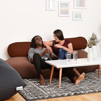 Yogibo Roll Long Full Body Pillow for Women and Men, Adults, for Back, Lumbar, Body Support, Side Sleeper, Maternity, Nursing, Pregnancy for Sleeping, Micro-Bead Filling, Brown