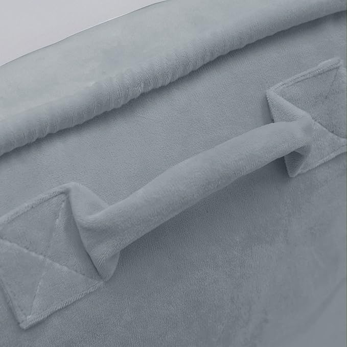 Super Soft Velvety Backrest Reading Bed Rest Pillow with Arms and Pockets 18" H for Sitting in Bed Couch Sofa, Back Support Wedge Cushion with Removable Cover, 20" x 18" x17", Griffin Gray