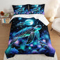 Sea Turtle Comforter Kids Bedding Set Twin Size,Glowing Waterweed Moon Flash Print Comforter Set for Kids Teens Boys Girls Room Decor,Nautical Reptile Animal Bedding Set with 2 Pillowcases.