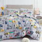 Mooreeke Kids Full Comforter Sets for Boys 8 Pieces Excavator Grey Bedding Set for Teens Soft Microfiber Kids Bed in A Bag with Comforter, Sheet Set, Shams and Decorative Toy Pillow All Season