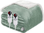 Electric Heated Blanket Queen Size 84"x90", Soft Flannel with Dual Controllers & Overheat Protection, 6 Adjustable Heat Settings & 10-Hour Auto-Off Timer, Fast Heating for Winter Comfort, Light Green