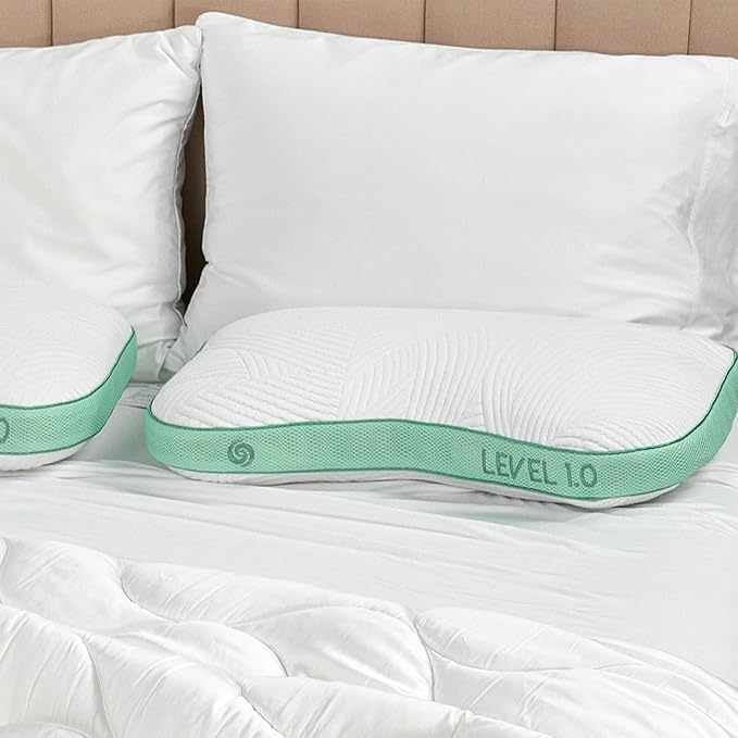Bedgear Level Cuddle Performance Pillow - Firm Bed Pillow for Side Sleepers - Moisture Wicking Removable Cover - Size 1.0