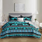 Blue Elephant Full Quilted Bedding Sets,Boho Style Bedding Summer Quilt for Adults Kids,Soft Lightweight Exquisite Quilted Sets with 2 Pillowcases.