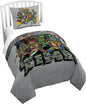 Jay Franco Duvet Cover Set – 3 Piece Comforter Cover and Sham Set, Super Soft Cozy Kids Bedding (Insert Not Included) Grey - Teenage Mutant Ninja Turtles, Twin