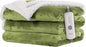 Electric Heated Blanket Flannel & Sherpa 72"x84" Full Size - 4 Heat Levels, 10H Auto Shut Off, Fast Heating, Cozy and Comfortable, Warm Gifts, Machine Washable - Green
