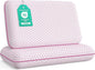 Memory Foam Pillows for Side, Back and Stomach Sleepers, Set of 2, Bed Pillow with Washable Cover and Breathable Mesh, Bed Pillow for Sleeping (Pink，Queen Size)