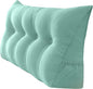 Triangular Reading Bed Rest Pillow Large Bolster Cushion Headboard Backrest Wedge Pillow with Removable Cover and Two Large Side Pockets (Turquoise, 47 x 8 x 20 inches)