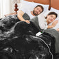 greenoak Heated Electric Blanket Full, Faux Fur Sherpa Heating Blanket for Sofa Bed, Warm Winter Gifts for Women/Men, Heater Lap Blankets 5-Position Timer &10 Heating Levels 72''*84" Black