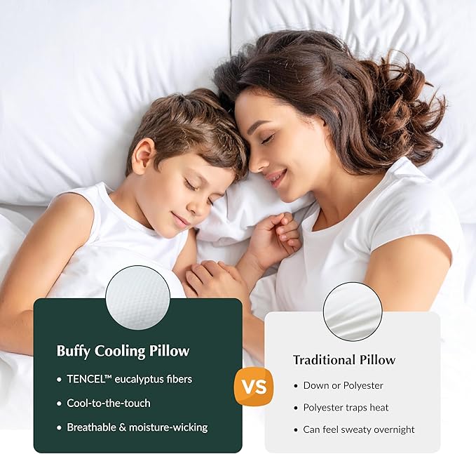 Buffy Cloud Cooling Pillow, 2nd Gen Adjustable Foam Pillow, Ice Cold All Night, CertiPUR-US® Certified, Washable Cover, Standard & King Sizes (King)