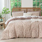 Floral Queen Duvet Cover Luxury Soft Brushed Microfiber Crinkle Gauze Fabric 3 Pieces Bedding Set Flower Pattern Queen Duvet Cover with Zipper Closure Breathable Comfy