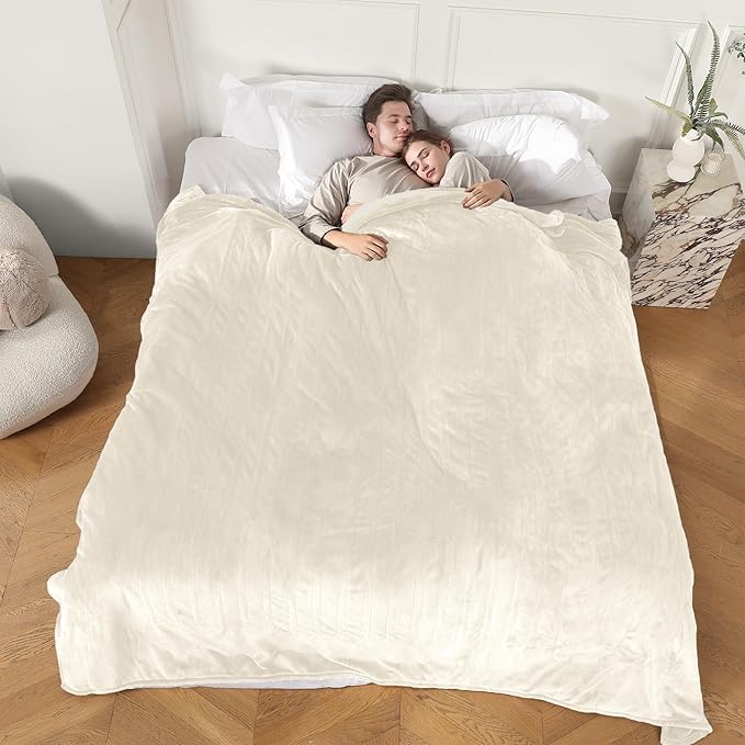 Electric Blanket Queen Size, Super Soft Cozy Upgraded Flannel Blanket Dual Control with 5 Heating Levels & 10 Hours Auto Off, Fast Heating Blanket & Overheat Protection, 84" x 90", White