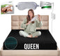 Earth Grounding Sheets Queen Size with 12% Silver Fiber & 4% Silk & 84% Cotton - Black - SGS Quality Certified Grounded Well Bed Sheet - Conductive Fitted Sheet for Better Sleep