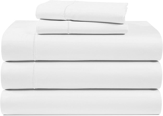 LANE LINEN 100% Egyptian Cotton Split King Bed Sheets for Adjustable Beds Soft & Comfy Luxury Hotel Style Thick Split King Sheet Set, Fully Elasticized Reinforsed Seams White Sheets