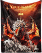 Custom Dragon Blanket with Name for Women Men, Personalized Cute Dragon Themed Design Printed Throw Blankets for Teens Adults Couch Bed, Giftable Blanket, 60"x 80"