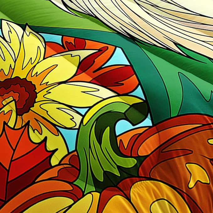 Sunflower Gnome Comforter Set Twin Size, Sunflower Bedding Set for Kids Boys Girl, Yellow Comforter for Home Room Decor