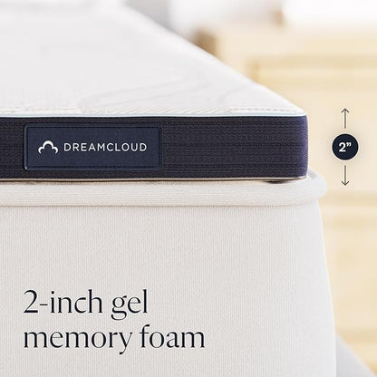 DreamCloud Soft Mattress Topper - Twin - 2" Gel Memory Foam Mattress Topper - Breathable & Comfortable - Support & Pressure-Relief - CertiPUR-US Certified