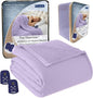 Thermee Micro Flannel Heated Blanket with Sherpa Back, 10-Setting Programmable Electric Blanket - King Size, Ultra-Soft Heated Throw - Lilac