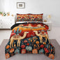 Castle Fairy Desert Alpaca Bedding Set Toddler Size Bohemia Rustic Exotic Comforter Set for Kids Teens Room Decor Western Tribal Style Floral Duvet Insert Galaxy Sky Down Comforter Set,2Pcs