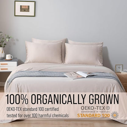 Bella Coterie 6 Piece Luxury Bamboo Viscose King Size Sheet Set | 100% Organically Grown | Cooling for Hot Sleepers | 18" Deep Pocket | Soft & Hypoallergenic | 4 Pillowcases [Dune]