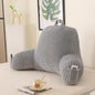 Reading Pillow for Sitting in Bed, Large Backrest Reading Pillow with Arm Rest,Back-Rest Support Cushion for Sit Up on Couch, Sofa, and Floor, Dorm Essentials (Grey Flannel, Large(19"))