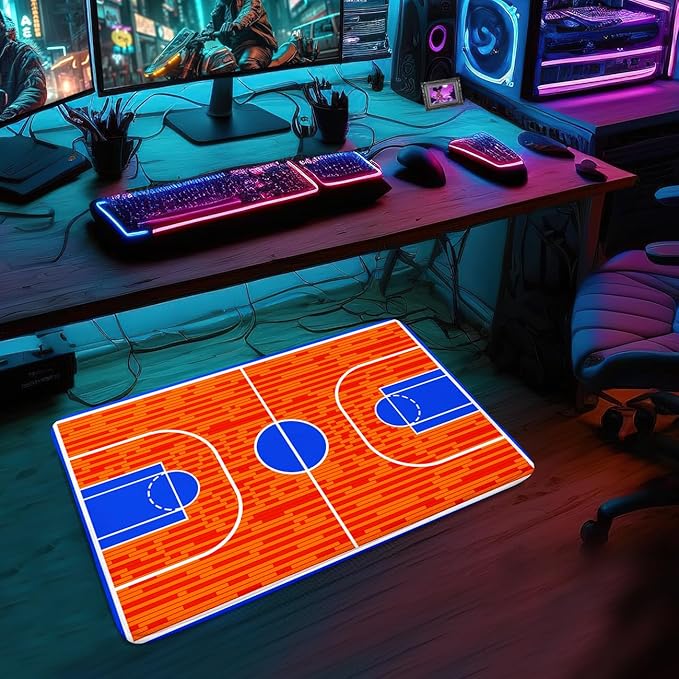 Basketball Court Rug for Boys Bedroom Kids Carpet Sports Rugs for Boys Bedroom Sports Carpet for Kids Room Decor Floor Mat, 2x3 Feet