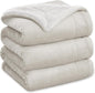 Bedsure GentleSoft Sherpa Fleece Blankets King Size for Bed - Thick and Warm Throw for Women and Men, Soft Fuzzy Plush King Blanket for Winter, Linen, 108x90 Inches