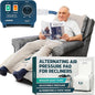Lunderg Alternating Air Pressure Pad for Recliner Chair - Pressure Relief Cushion Topper for Recliner - Bed Sore Prevention - Medical Grade Mattress Pad, Cover & Quiet Pump - Home or Hospital (Cream)