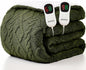 Heated Electric Blanket Queen Size-84"x90" Heating Blanket with 10 Heating Levels & 5 Time Settings Over-Heat Protection，Winter Warmer for Adults with ETL Certification（Green）
