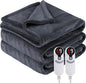 Electric Heated Blanket Queen Size 84"x90", Cozy Large Oversized, 6 Heating Levels & 1-10 Hours Auto Off, Machine Washable, Dark Gray