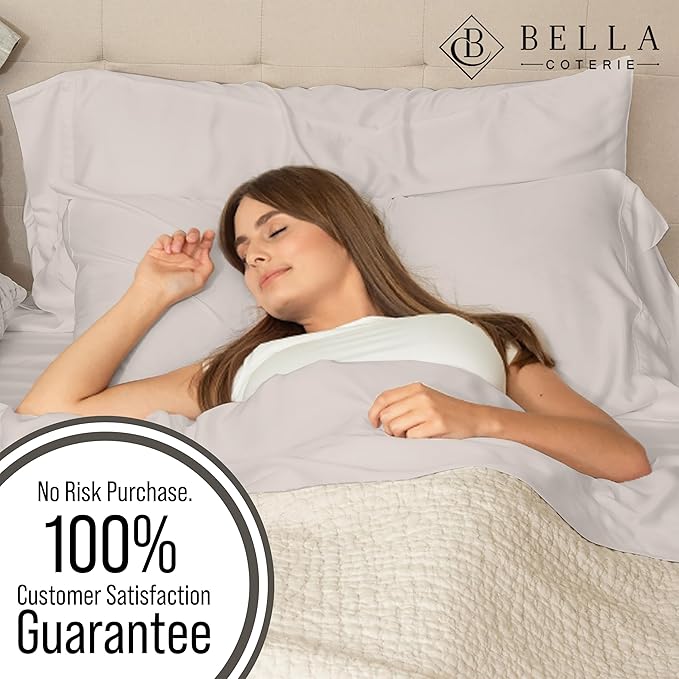 Bella Coterie | Luxury Bamboo Viscose Standard Size Pillowcase Set | 100% Organically Grown | Ultra Soft | Cooling | 2 Pcs [Dune]