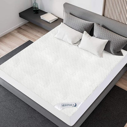 Waterproof King Size Mattress Protector, Viscose 3D Cooling Breathable Air Fabric Soft Mattress Pad Cover, Fitted 8-18 inch Deep Pocket, Washable Noiseless (White, King)