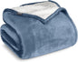 Bare Home Sherpa Fleece Blanket - Full/Queen Size - Blanket for Bed, Sofa, and Couch - Warm & Lightweight - Fluffy & Soft - Reversible (Full/Queen, Coronet Blue)